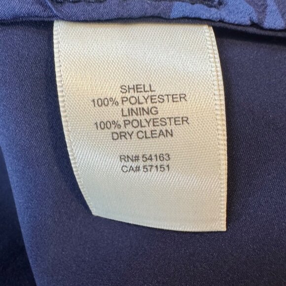 Eliza J Floral Faux Wrap Midi Dress Navy Blue Multi 3/4 Sleeve Lined Size 4 - Picture 9 of 13